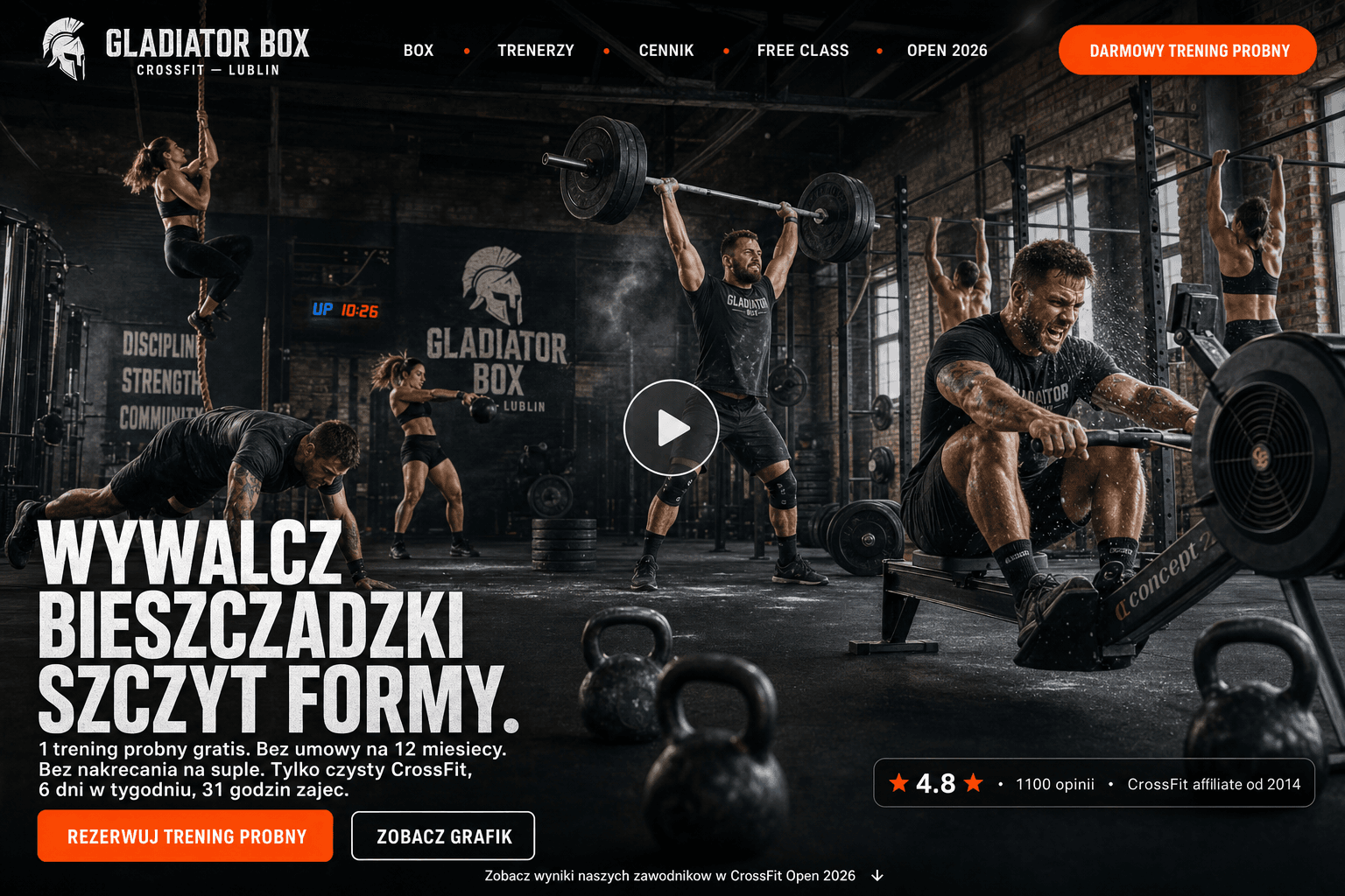 Przykładowy projekt strony — CrossFit Box