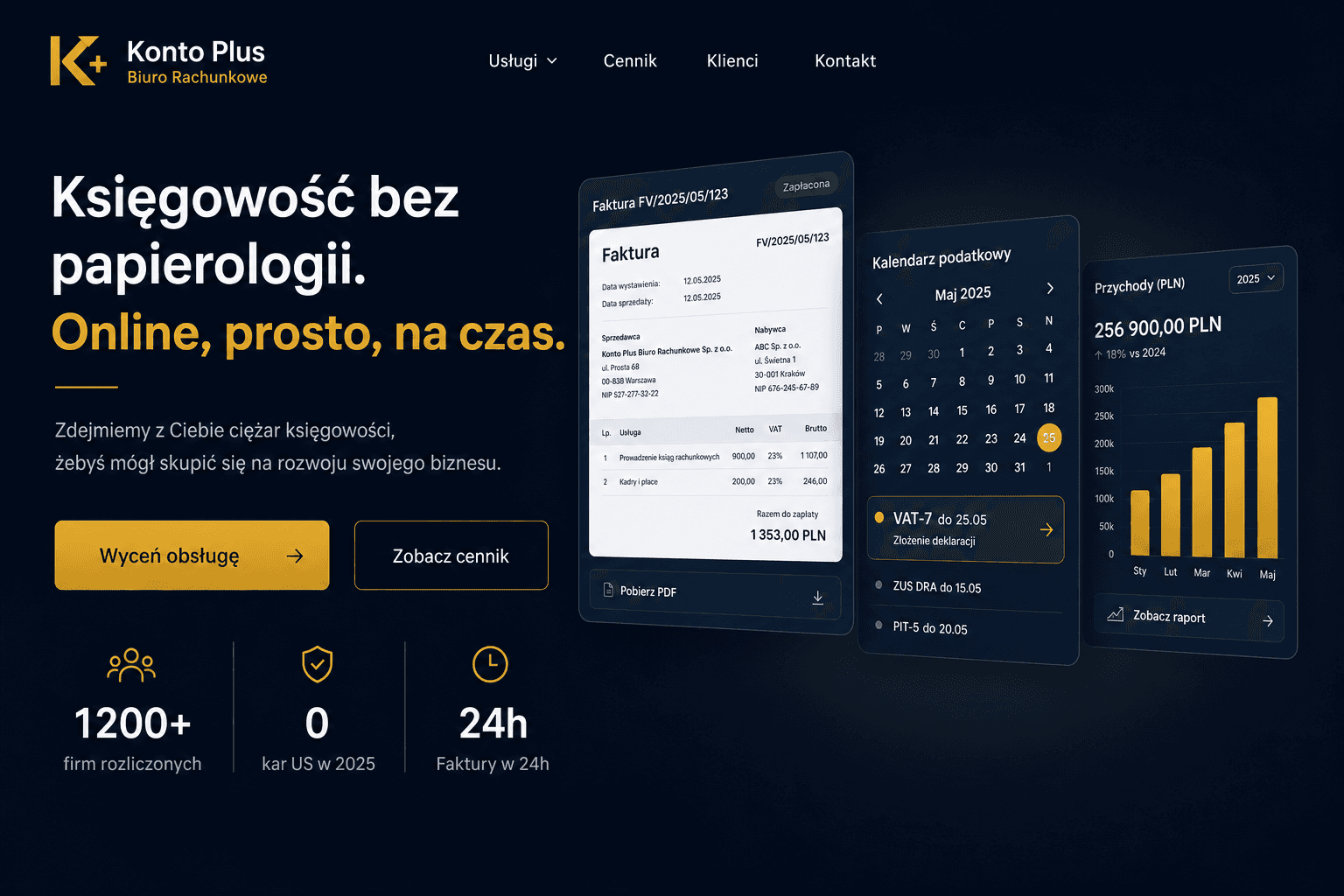 Przykładowy projekt strony — Biuro rachunkowe