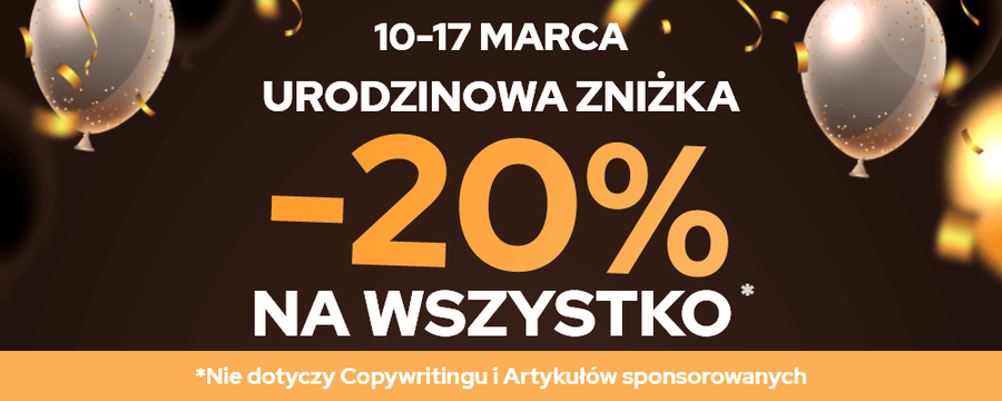 Już 11 lat jesteśmy z Wami! Łap prezent -20% na nasze usługi