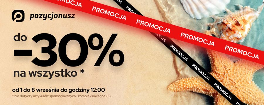 Promocja SEO. Pozycjonowanie: do –30% na WSZYSTKO!