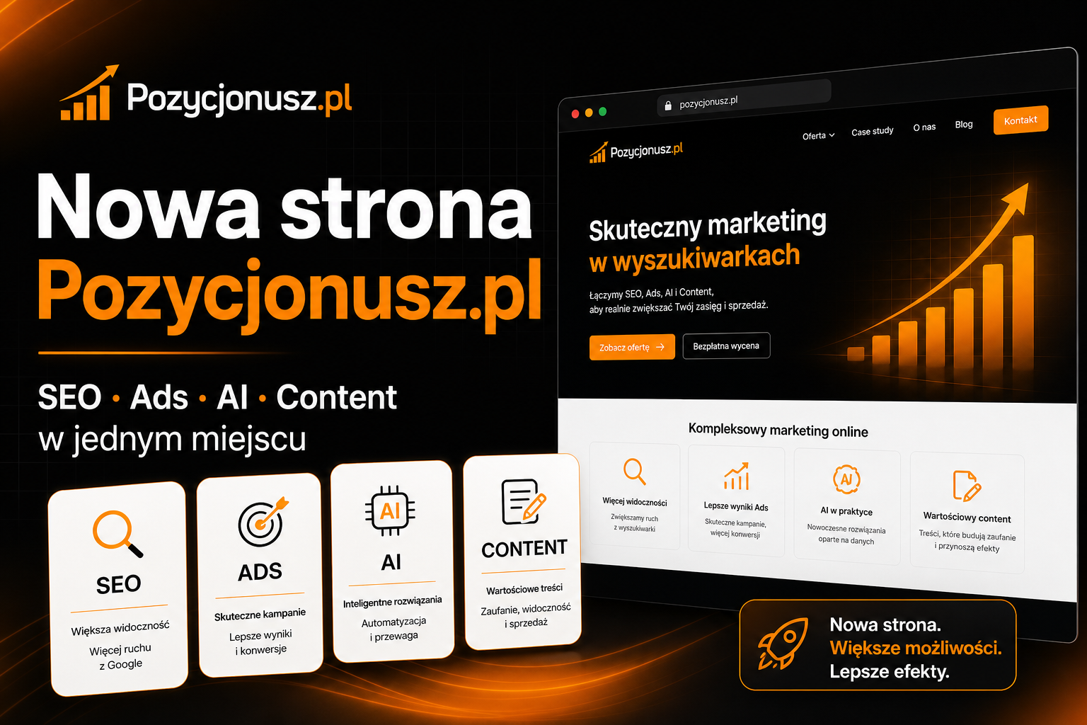 Nowa strona Pozycjonusz.pl: więcej możliwości, prostsza oferta i marketing w jednym miejscu