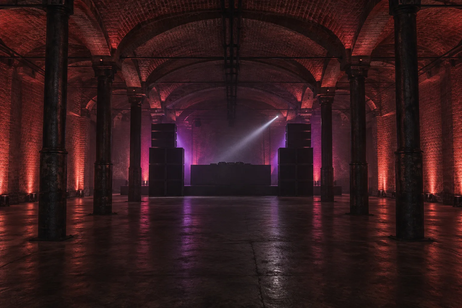 Pusta sala klubu przed otwarciem