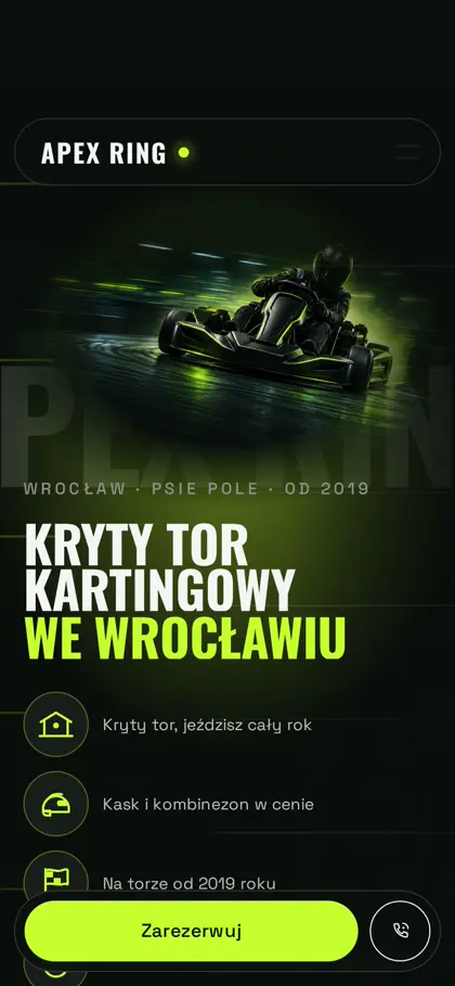 Tor kartingowy, wersja na telefon