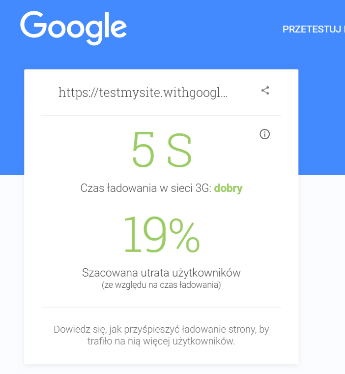 prędkość ładowania strony