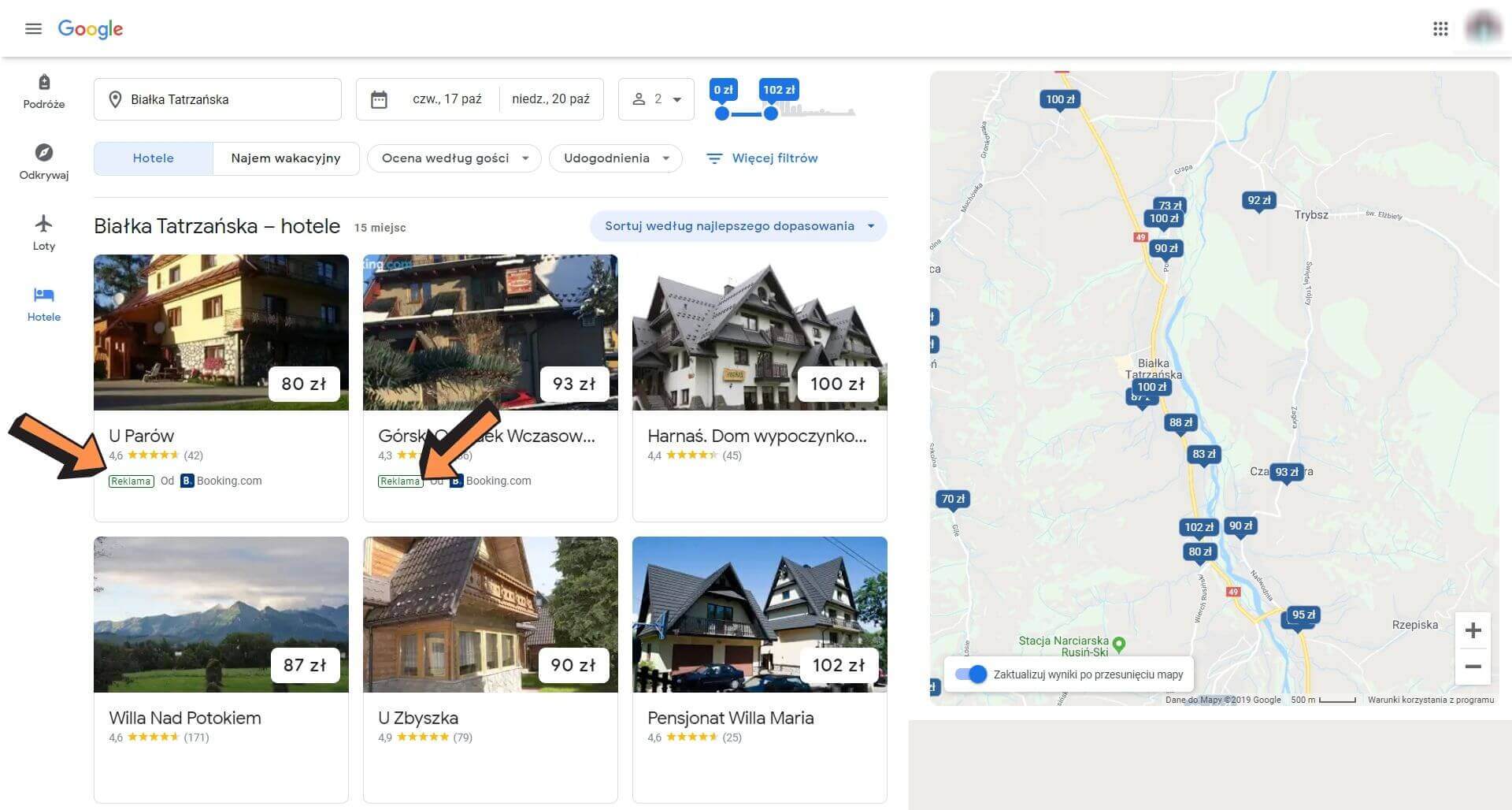 narzędzie google hotel ads