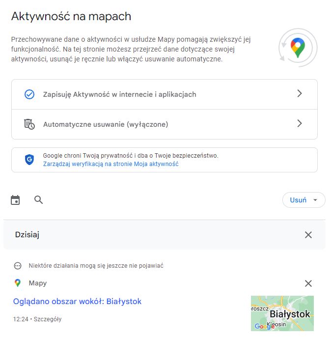 Jak usunąć historię wyszukiwania Google Maps?